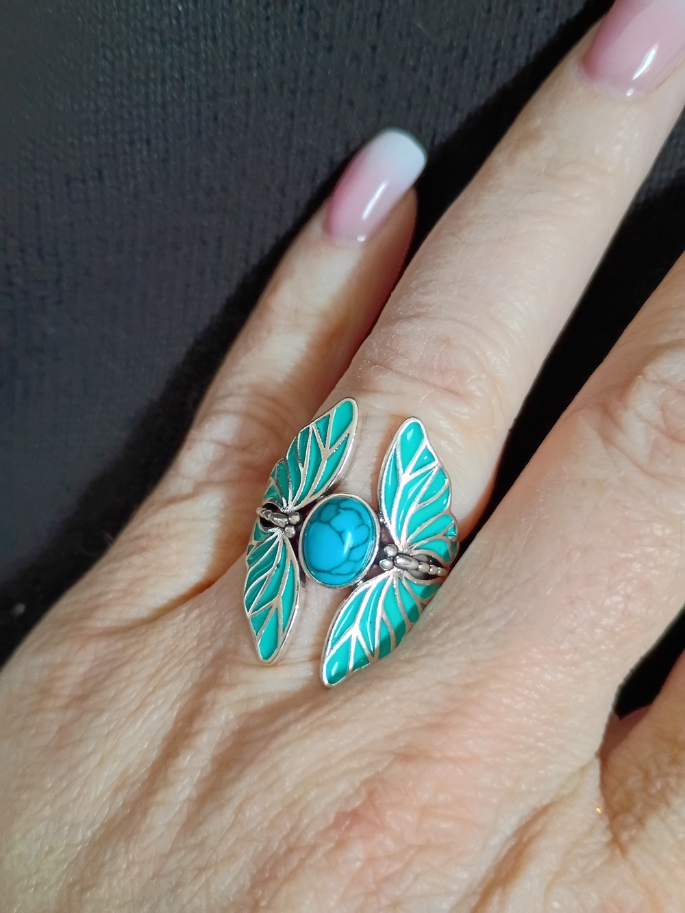 Turquoise-like Dragonfly Ring - Women Jewelry